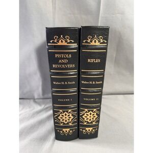 Pistols & Revolvers Vol I and Rifles Vol‎ II Leather bound Books NRA